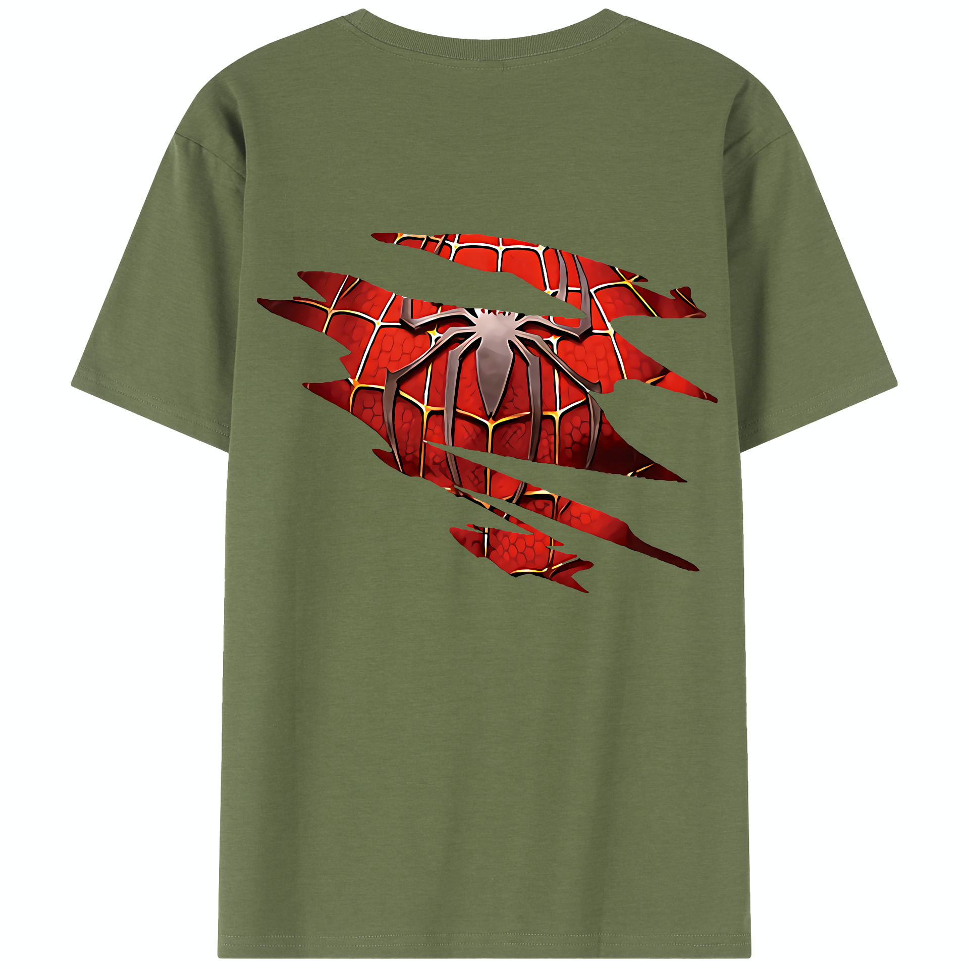 （画像用） Spider Man スパイダーマン 綿100％半袖Tシャツ（背面プリント）